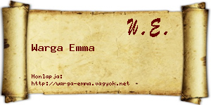Warga Emma névjegykártya